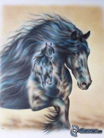 [obrazky.4ever.sk] kone, zvierata, kreslene 134107